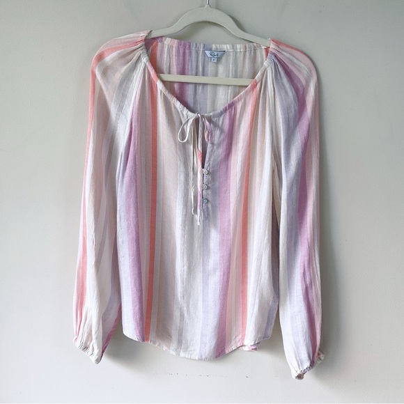 Rails Linen Blend Penny Blouse in Juliette Stripe Size S - Picture 4 of 11